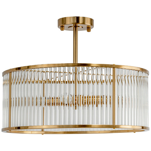 Brushed gold semi flush deals mount light